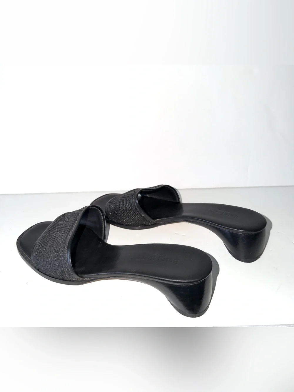 Eric Javitz Black Slide Sandals Women's Low Heel Slide Sz 9 Summer Minimalist - Picture 4 of 8